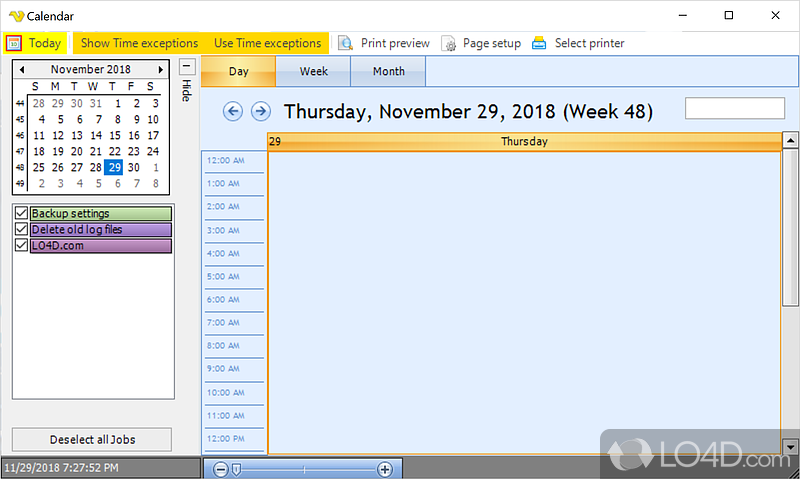 VisualCron: User interface - Screenshot of VisualCron