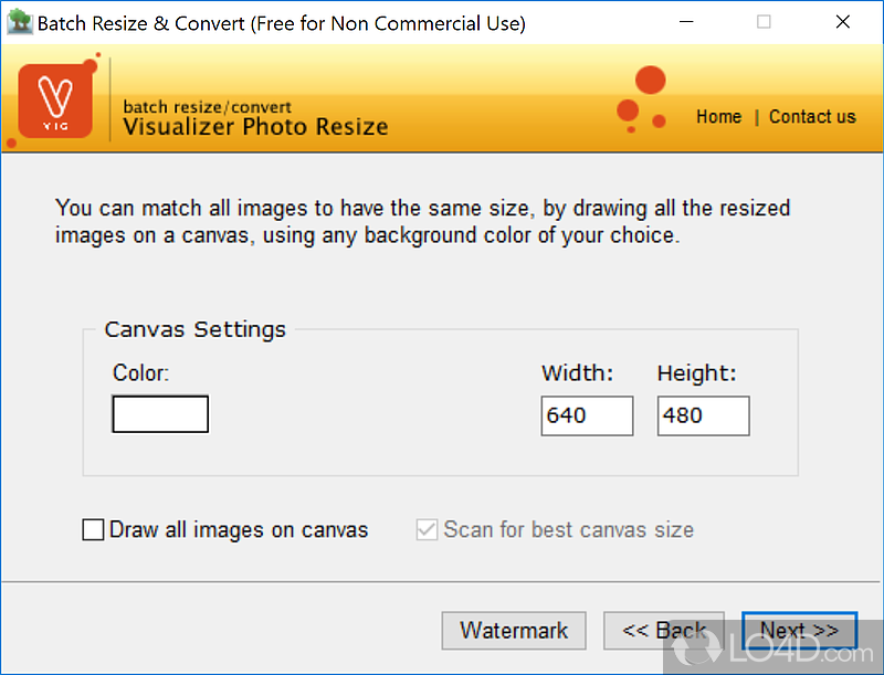 Resize all your photos conveniently - Screenshot of Visualizer Photo Resize