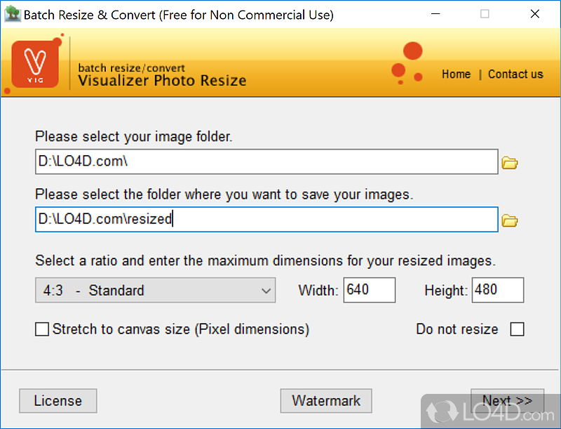 Wizard-like app which can resize, convert, optimize - Screenshot of Visualizer Photo Resize