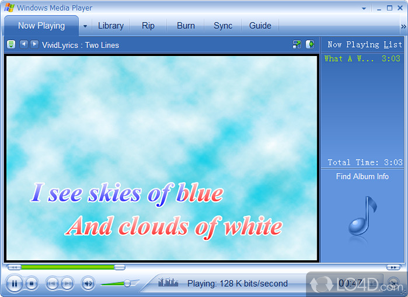 Software solution that can sync a song with its lyrics, so have karaoke night at home - Screenshot of VividLyrics