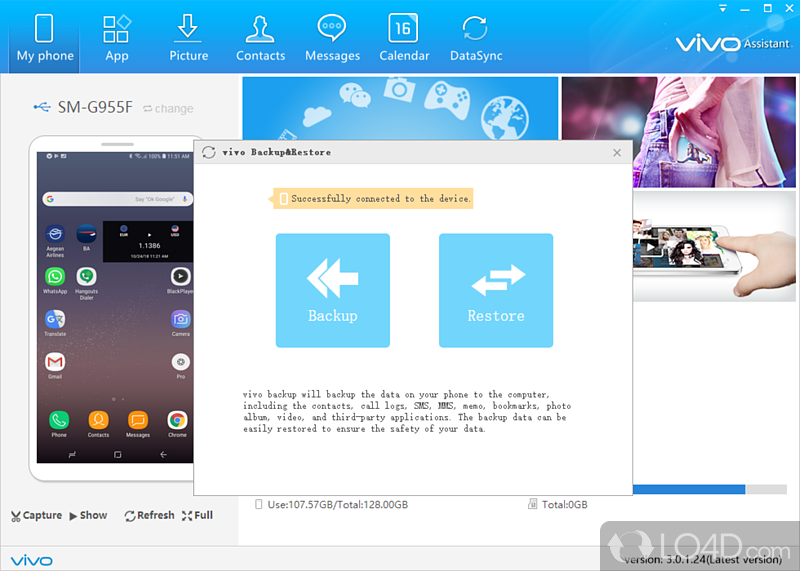 Mobile phone PC software for Vivo devices for updating and managing - Screenshot of vivo Mobile Assistant