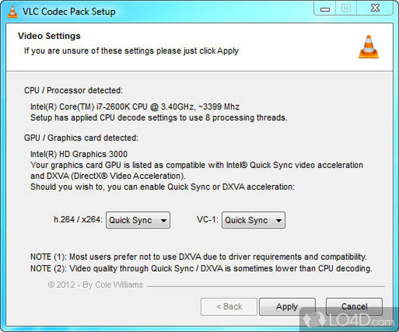 VLC Codec Pack screenshot