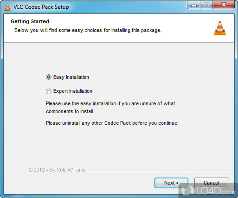 VLC Codec Pack: User interface - Screenshot of VLC Codec Pack