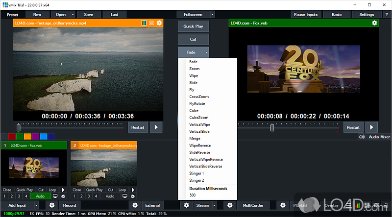 Mix, create and stream videos - Screenshot of vMix