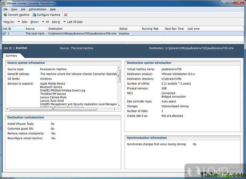 Non-intimidating looks and straightforward functionality - Screenshot of vCenter Converter Standalone