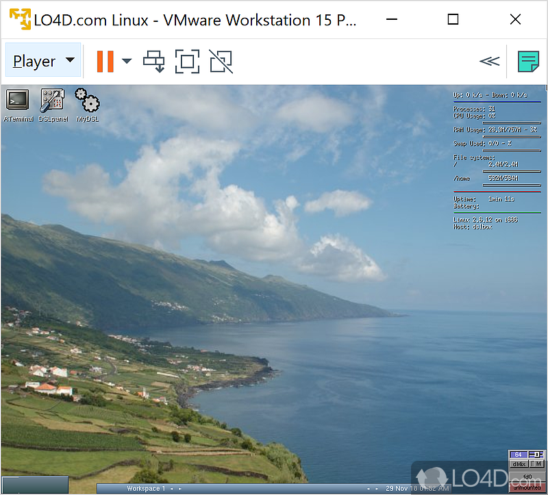 Run multiple operating systems on their Windows PC - Screenshot of VMware Workstation Player
