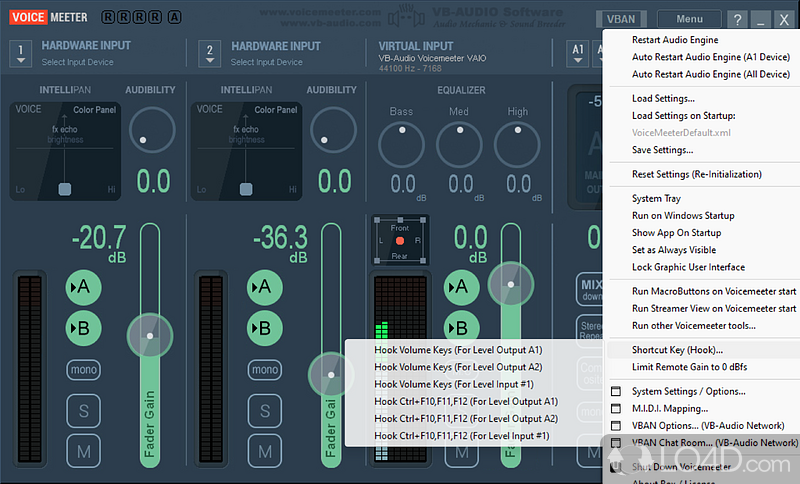 Visually appealing and intuitive interface - Screenshot of VoiceMeeter