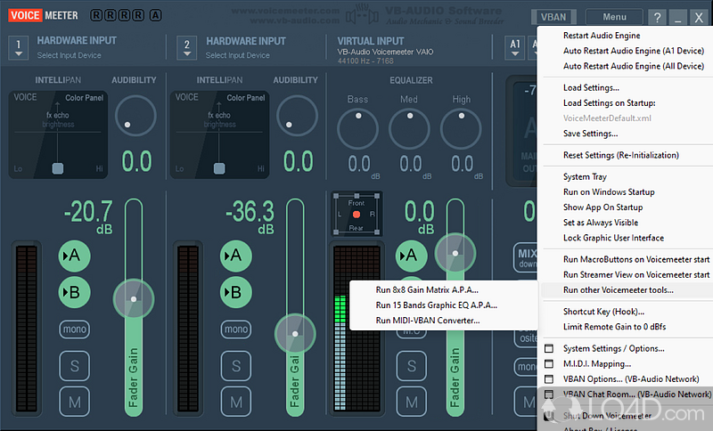 Connect and set up multiple input devices - Screenshot of VoiceMeeter