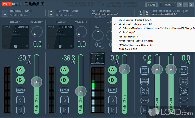 Easy to use equalizer and pan tool - Screenshot of VoiceMeeter