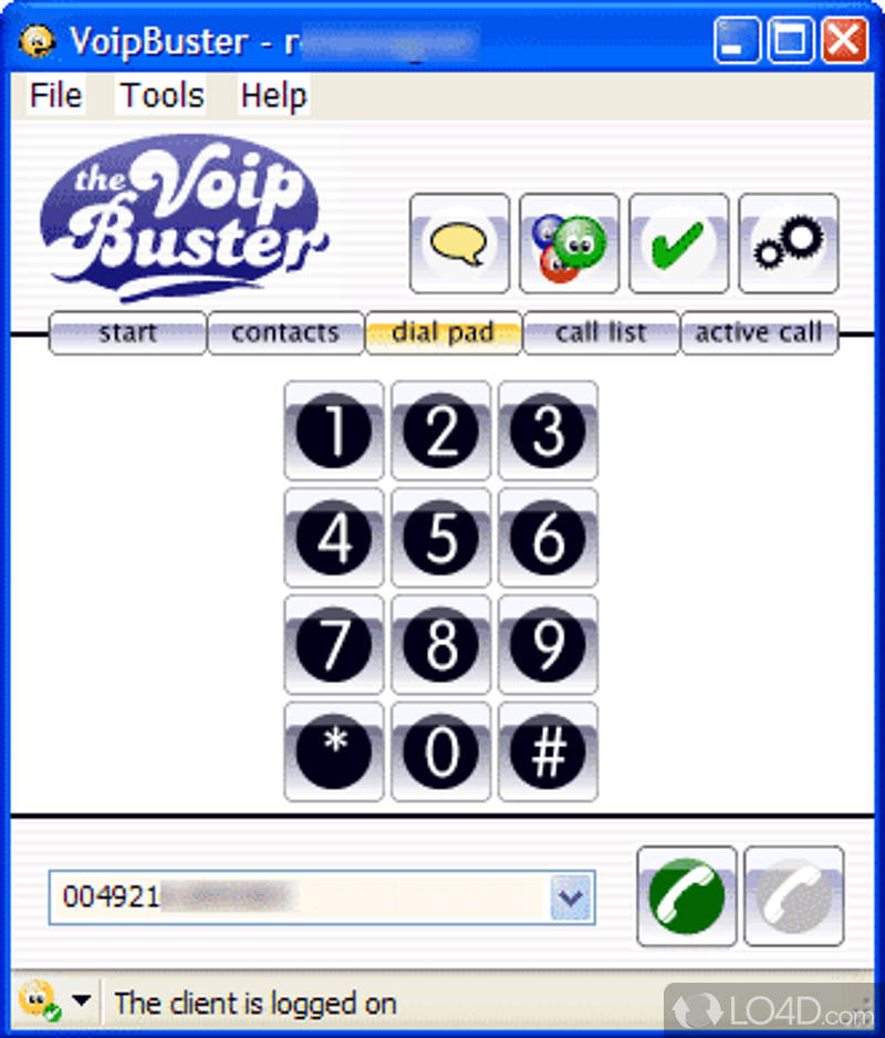Chat vith voice over the internet - Screenshot of VoipBuster