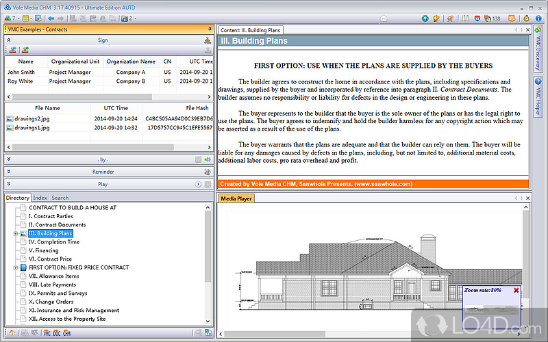 CHM editor and viewer - Screenshot of Vole Media CHM