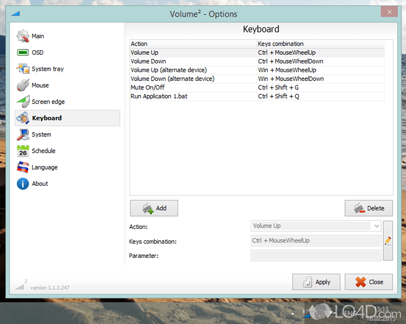 Change settings and fine-tune volume control parameters - Screenshot of Volume2