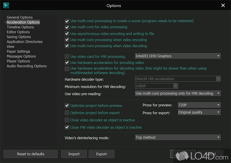 Rearrange selected files, adjust the size and length, and change other parameters - Screenshot of VSDC Free Video Editor