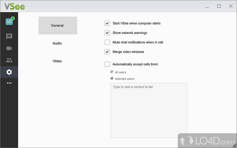 Intuitive interface makes it easy to use - Screenshot of VSee