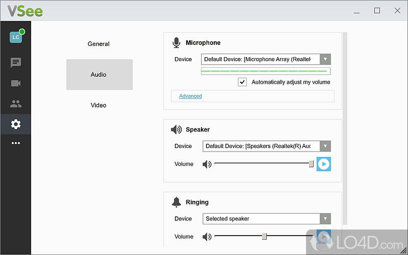 Easy audio and video connections - Screenshot of VSee