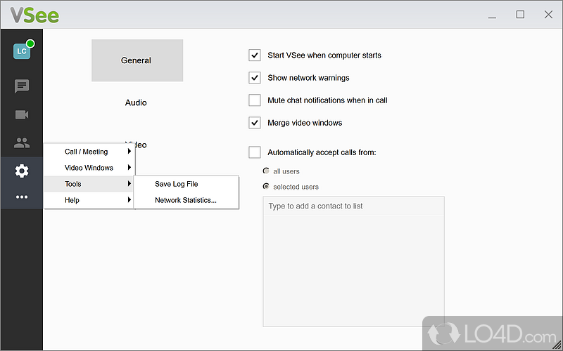 Telehealth companion program - Screenshot of VSee