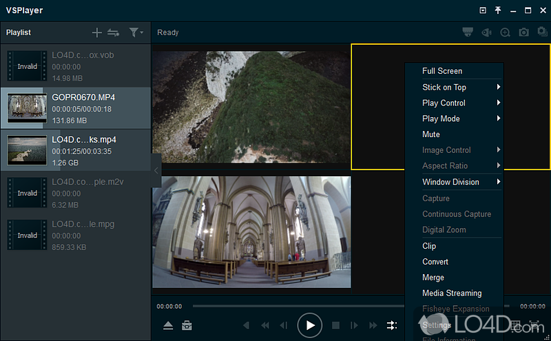 Suitable for play, edit of the recorded video file and live view of RTSP stream - Screenshot of VSPlayer