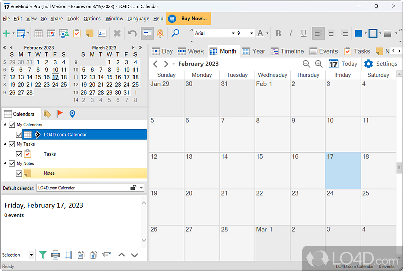 Organize calendar with this extensive app that keeps track of events, tasks - Screenshot of VueMinder Pro