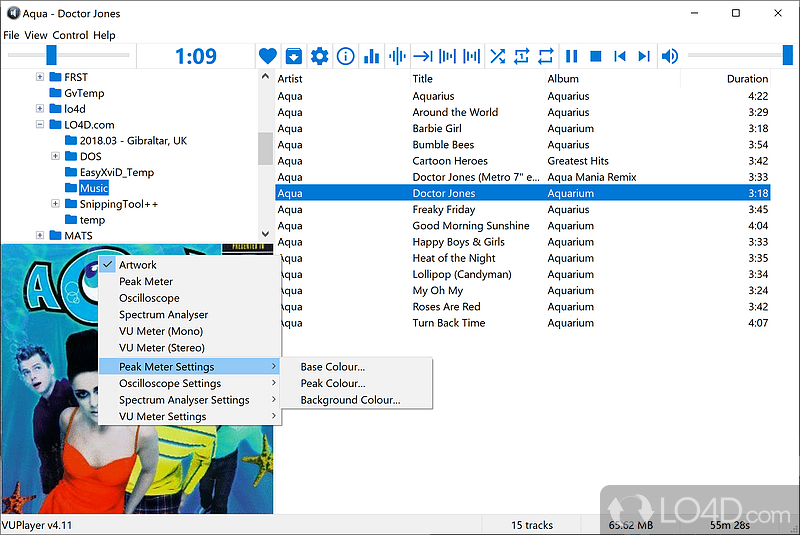 VUPlayer: User interface - Screenshot of VUPlayer