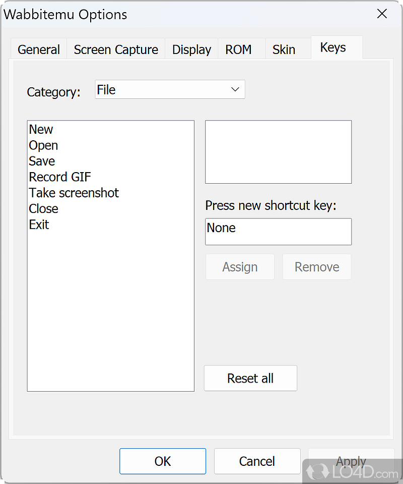 Wabbitemu: User interface - Screenshot of Wabbitemu