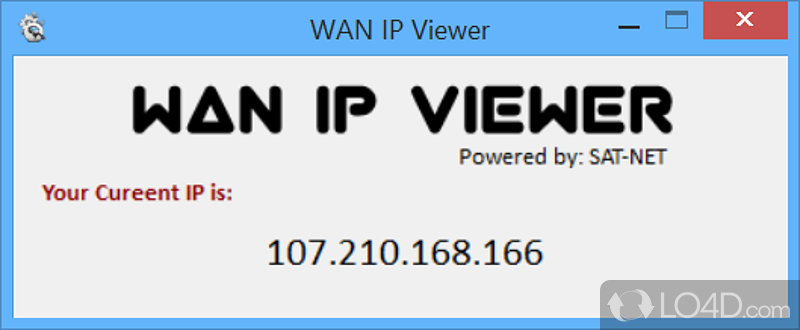 Which can easily view wide area network IP address with just a click of the button - Screenshot of WAN IP Viewer