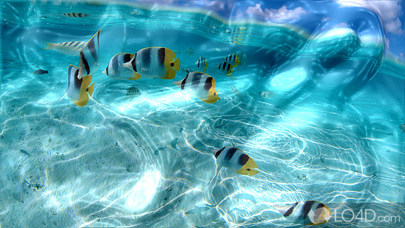 Desktop screensaver that will add water effects such as waves - Screenshot of Watery Desktop 3D