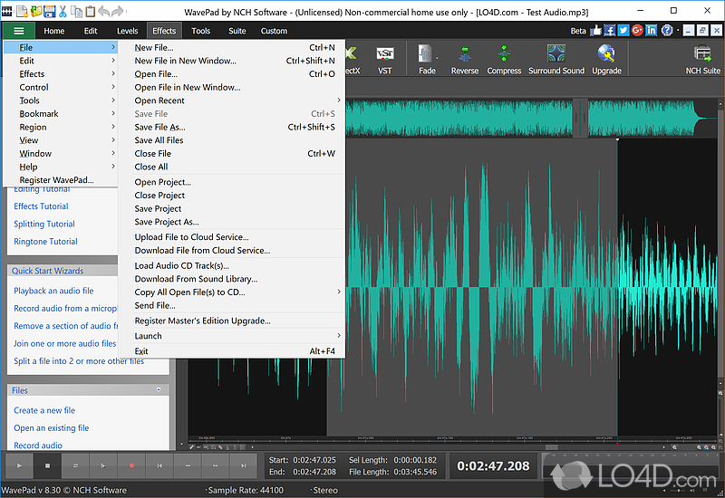 Wavepad Audio Editor screenshot