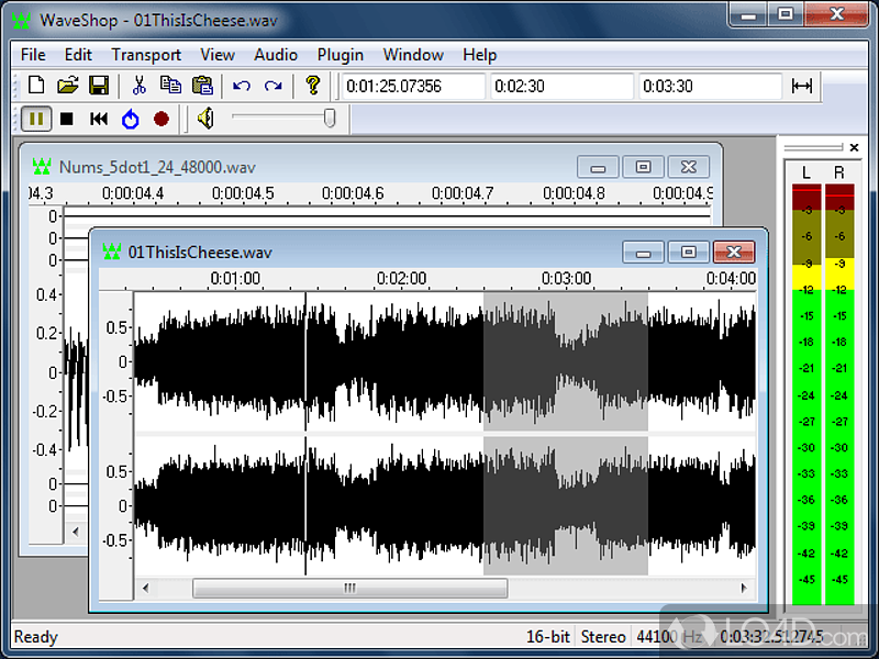 Audio editor that comes with fast processing speed - Screenshot of WaveShop