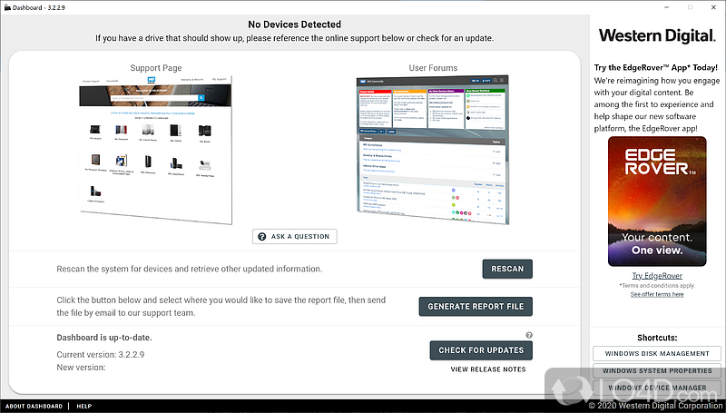 free instals WD SSD Dashboard 5.3.2.4