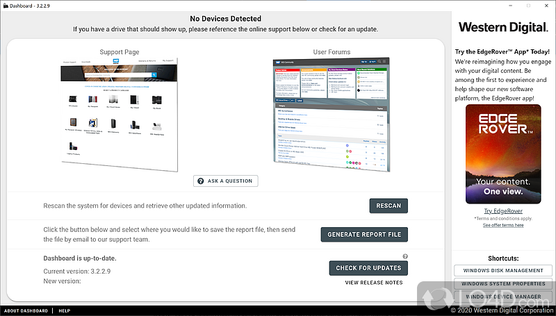 download the new version for ipod WD SSD Dashboard 5.3.2.4