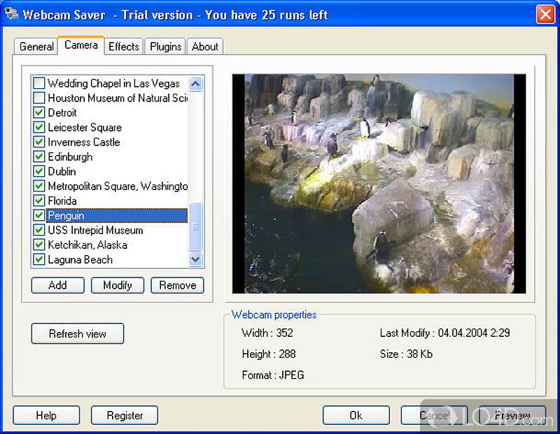 Screensaver will take you around the world, real-time - Screenshot of Webcam Saver
