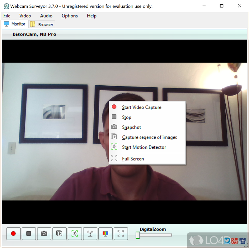 Looks and functionality - Screenshot of Webcam Surveyor