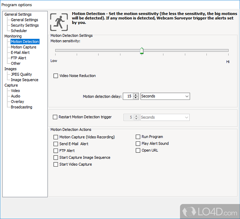 Monitor your workstation and detect motion through your webcam - Screenshot of Webcam Surveyor