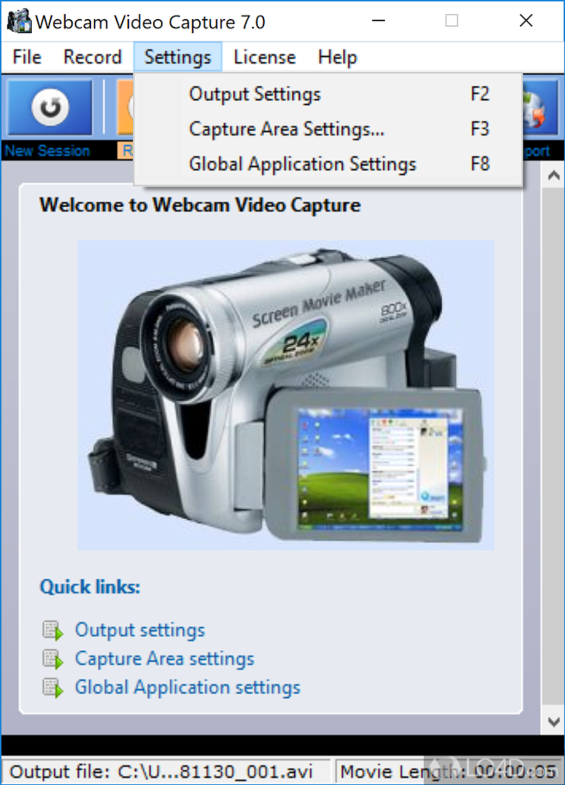 Webcam Video Capture screenshot