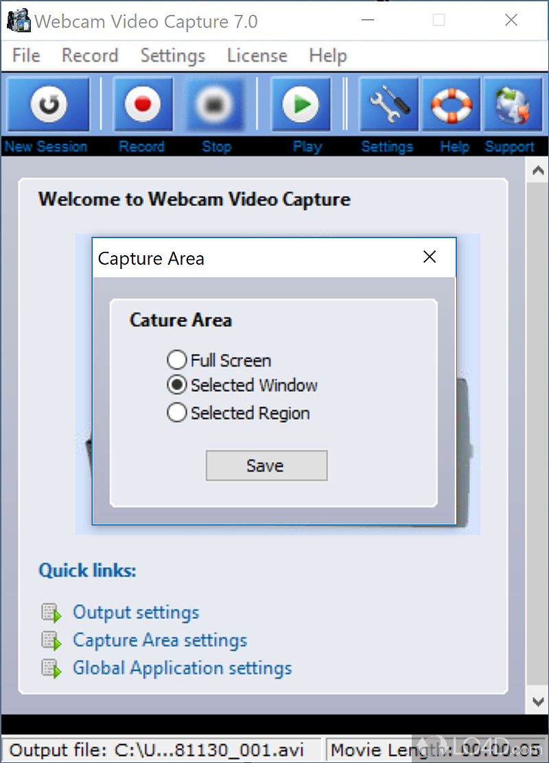 Webcam Video Capture screenshot