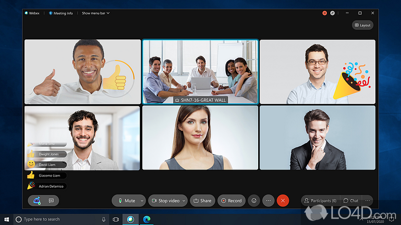 Team collaboration app that packs instant messaging, video calling - Screenshot of Webex