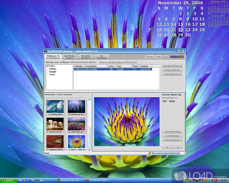 Photo management app - Screenshot of Webshots Desktop