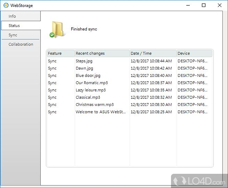 Online storage system from ASUS with cross-platform support - Screenshot of ASUS WebStorage