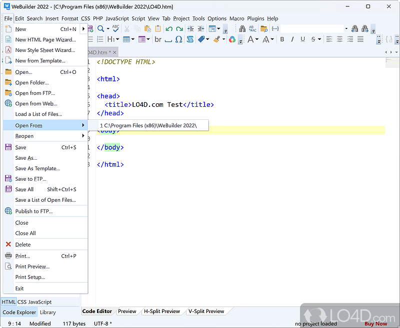 Powerful, quick, convenient web code editor - Screenshot of WeBuilder
