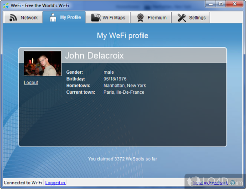 Connect to wireless networks - Screenshot of WeFi