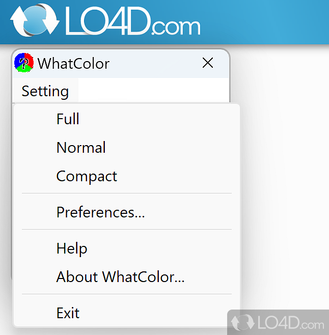 WhatColor: User interface - Screenshot of WhatColor
