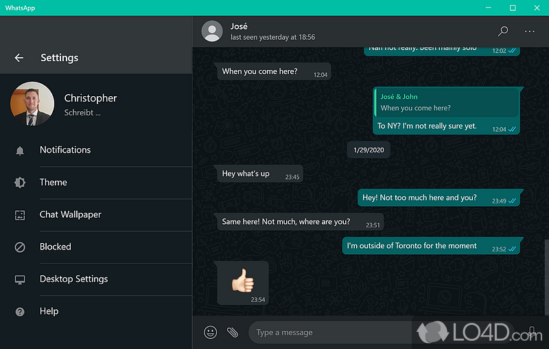 Group chat support - Screenshot of WhatsApp for PC