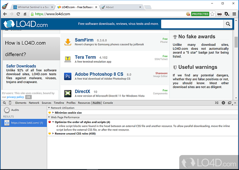 WhiteHat Aviator: User interface - Screenshot of WhiteHat Aviator