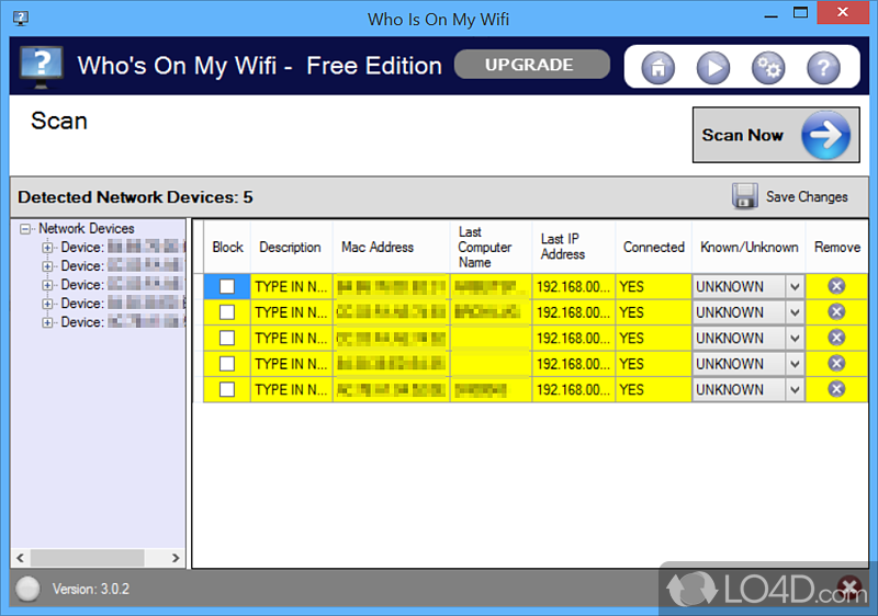 Identify unknown computers connected to wireless network - Screenshot of Who Is On My Wifi