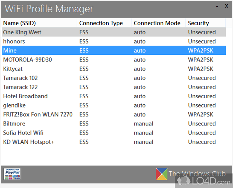 Tool to customize Wi-Fi profiles, thus enabling you to choose from more ones - Screenshot of WiFi Profile Manager 8