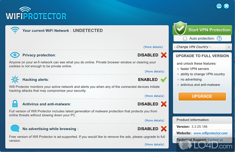 Protect your Wifi connection from external users - Screenshot of WiFi Protector