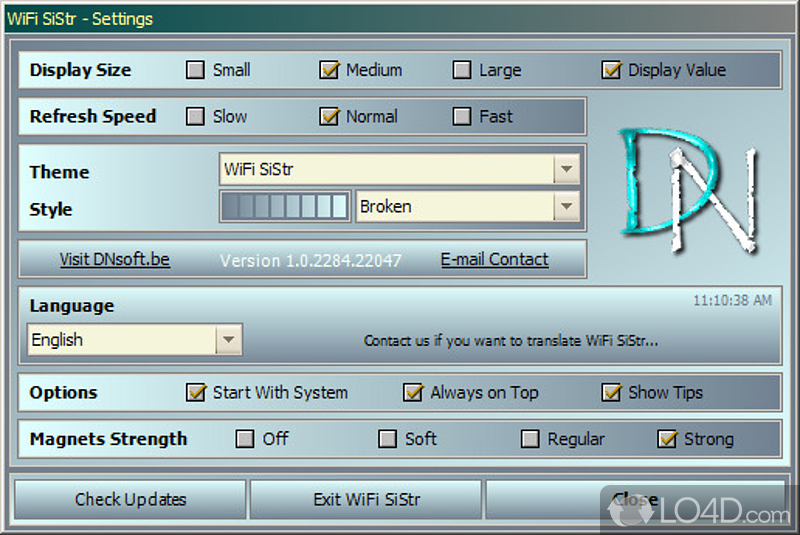 Wi-Fi signal strength always visible - Screenshot of WiFi SiStr