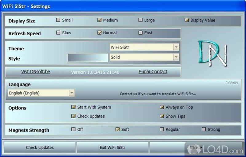 A free Communication program for Windows - Screenshot of WiFi SiStr