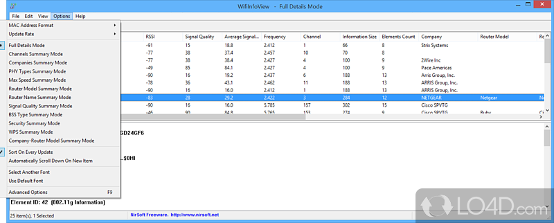 Wireless Networks Scanner - Screenshot of WifiInfoView