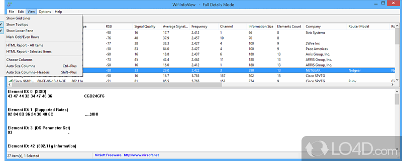 WifiInfoView: User interface - Screenshot of WifiInfoView